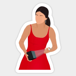 Sel in Red Dress Fan Art Sticker